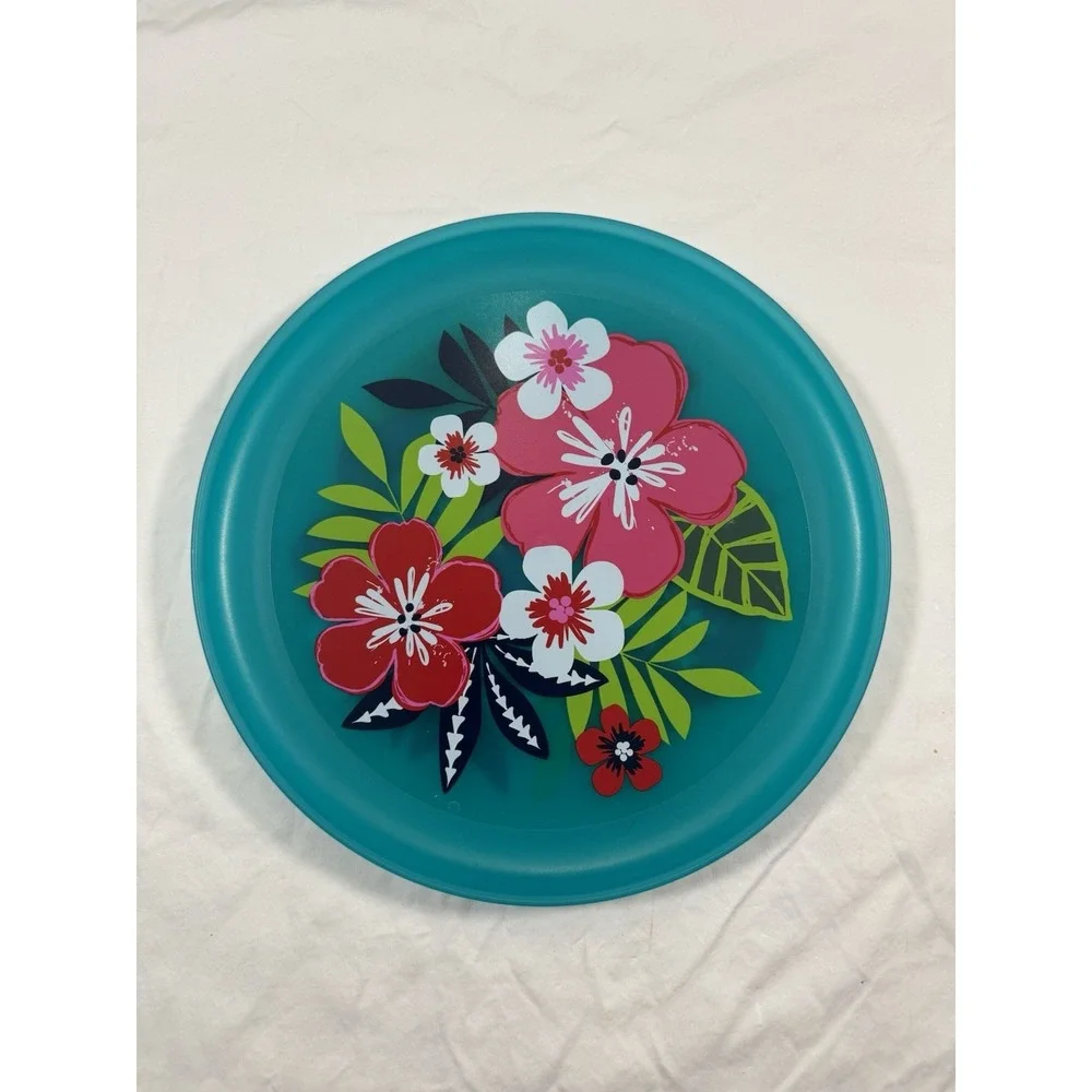 Bright floral serving tray, lightweight, durable, great condition‎